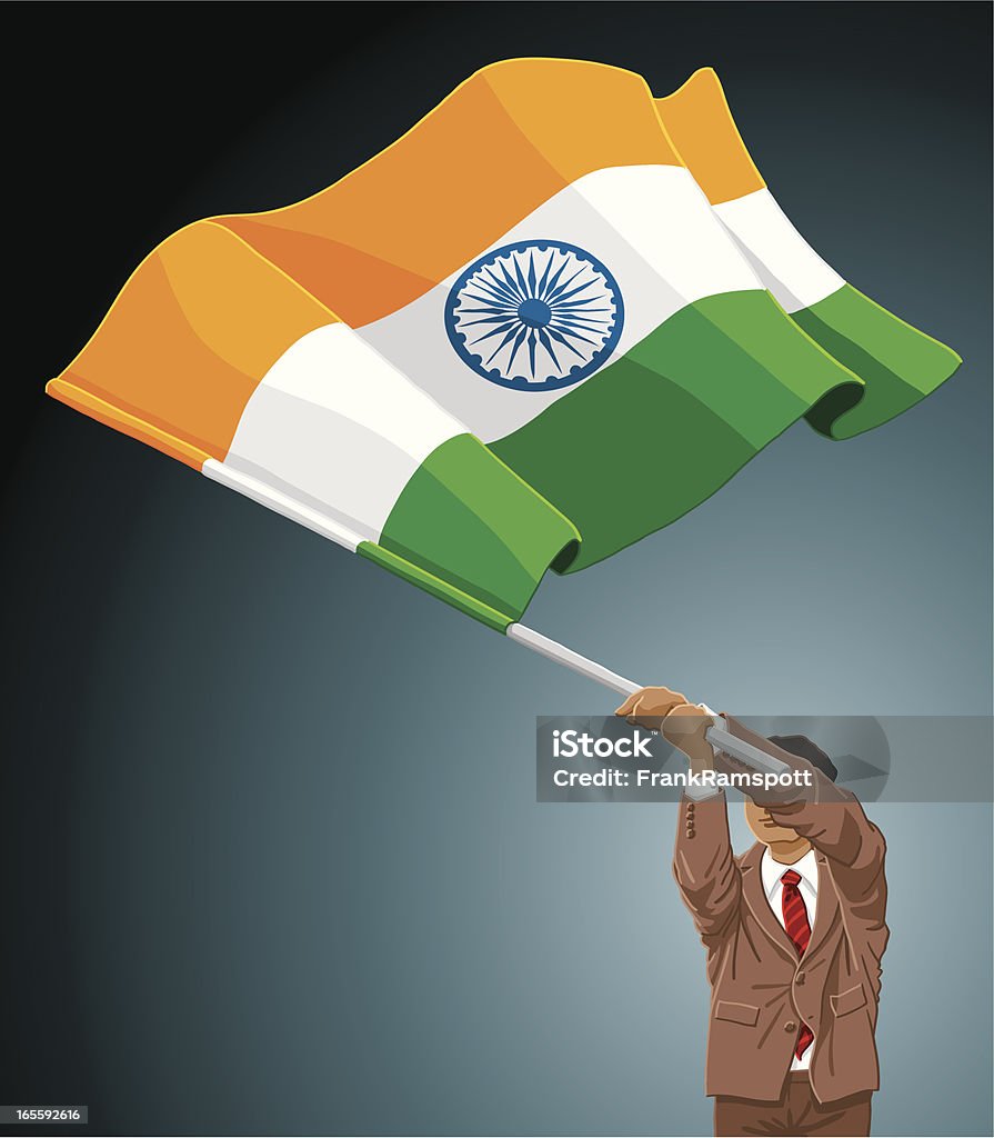 Biznesmen Flaga Indii - Grafika wektorowa royalty-free (Flaga Indii)