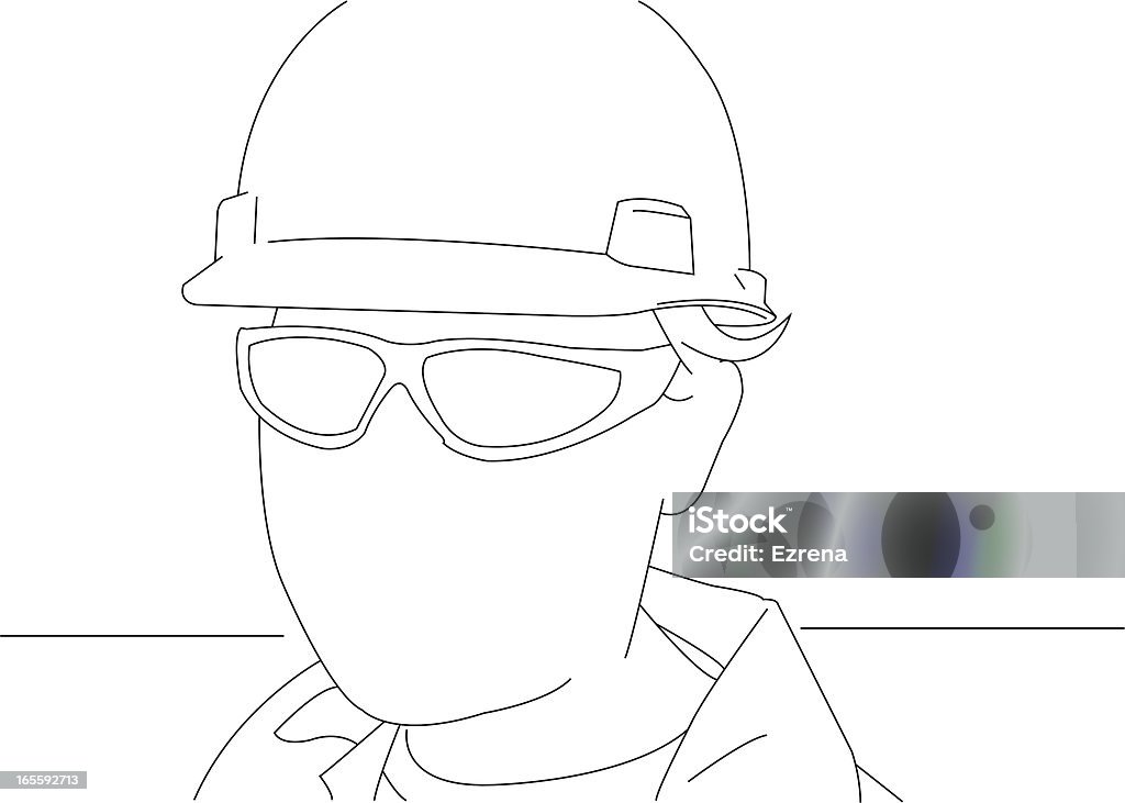 Retrato de um Trabalhador manual - Royalty-free Capacete de Obra arte vetorial