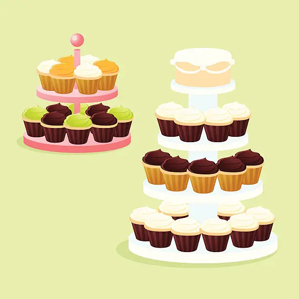 Vector illustration of cupcake tier