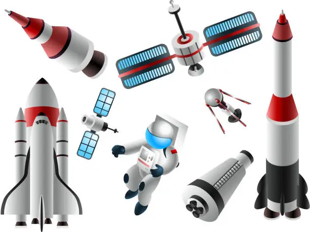 Vector illustration of Outer space elements