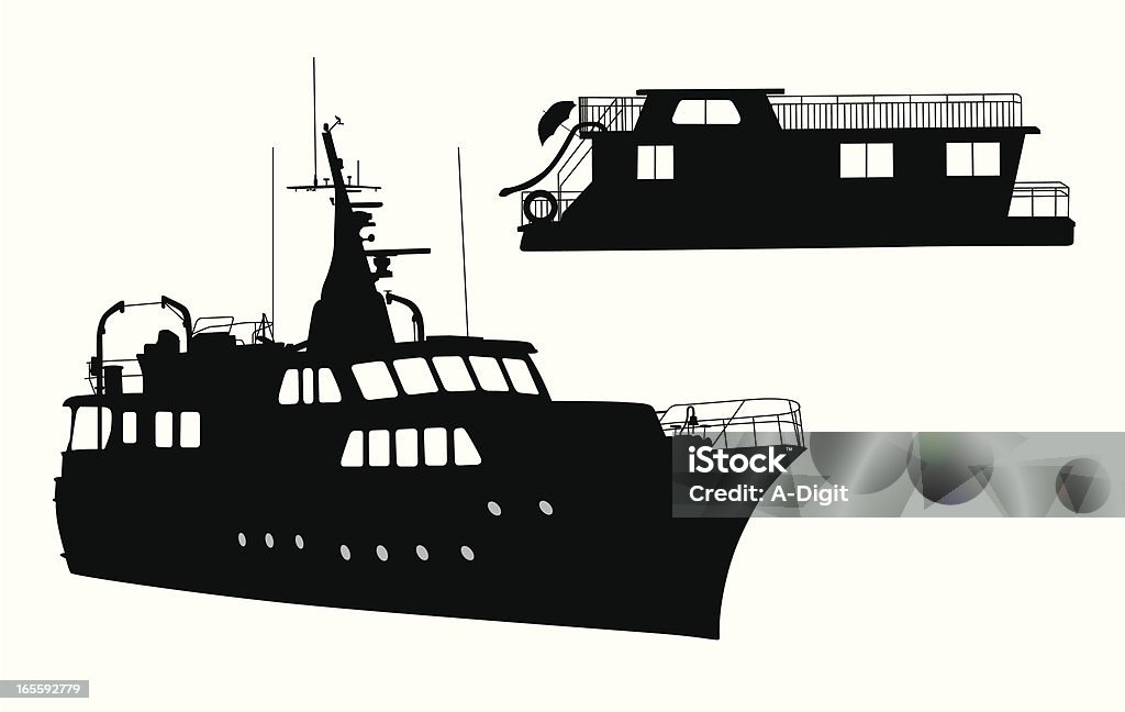 HouseboatCruiseboat - arte vectorial de Bote vivienda libre de derechos