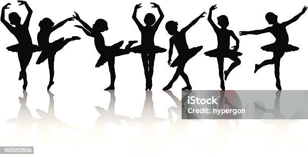 Child Ballerina Silhouette Collection Stock Illustration - Download Image Now - Ballet, Ballet Dancer, Child
