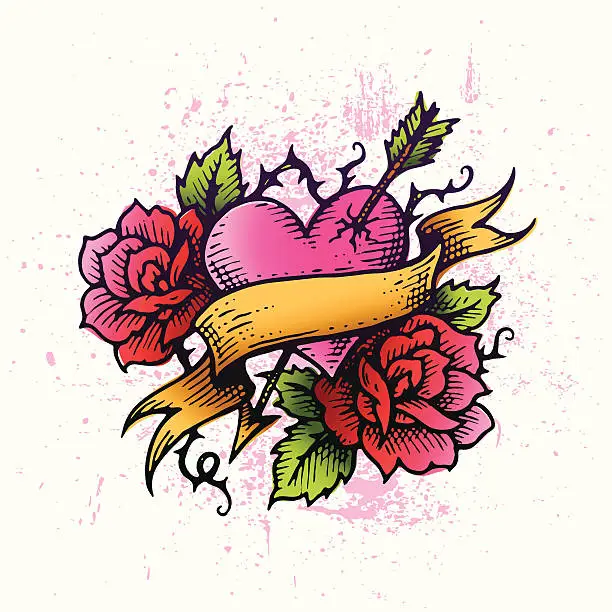 Vector illustration of Tattoo Heart