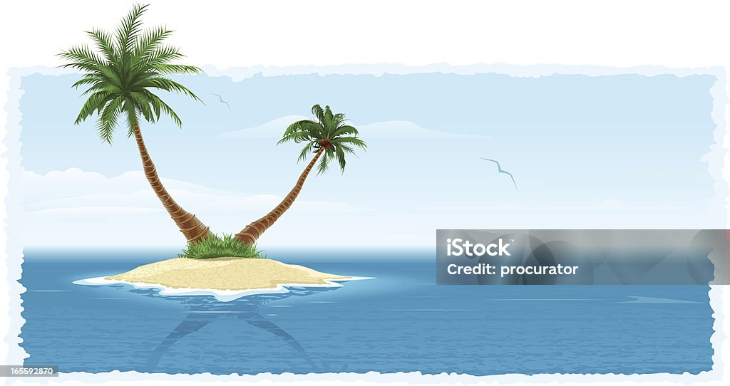 Tropikalna Wyspa - Grafika wektorowa royalty-free (Wyspa - Land Feature)