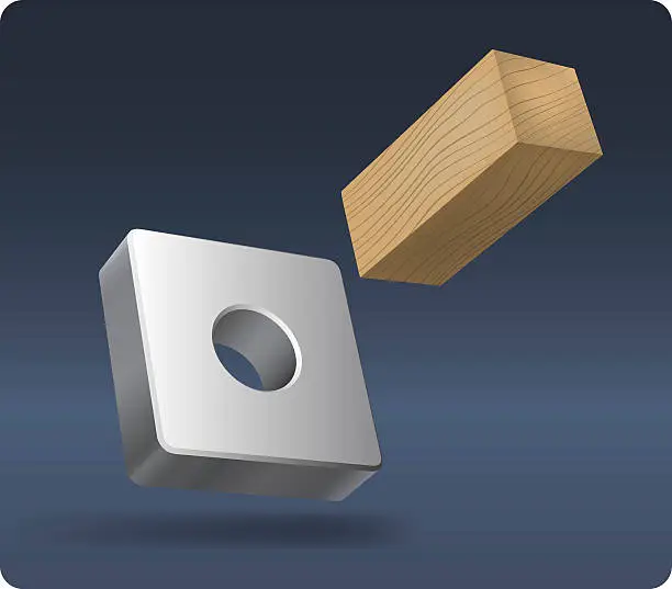 Vector illustration of Square peg in a round hole