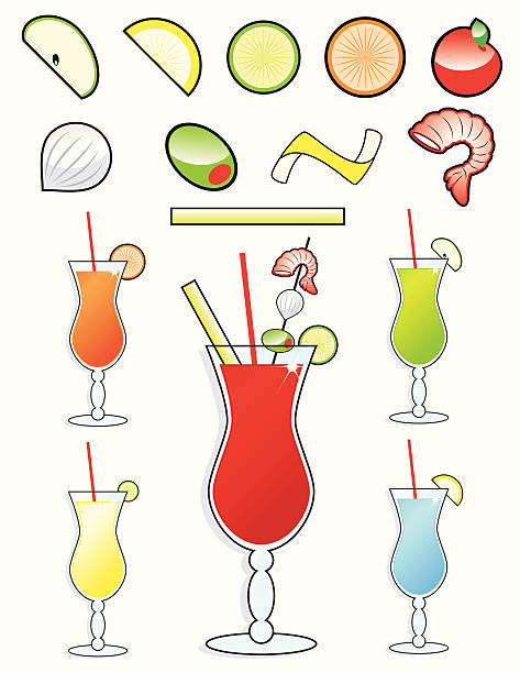 illustrazioni stock, clip art, cartoni animati e icone di tendenza di creare i propri cocktail - shrimp cocktail