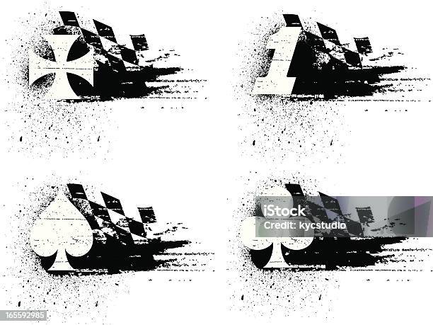 Des Panneaux De Moto Vecteurs libres de droits et plus d'images vectorielles de Drapeau à damiers - Drapeau à damiers, Motard, Vectoriel