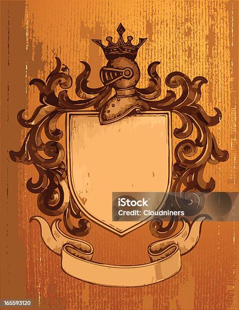 Emblema De Ouro - Arte vetorial de stock e mais imagens de Abstrato - Abstrato, Artigo de Decoração, Brasão