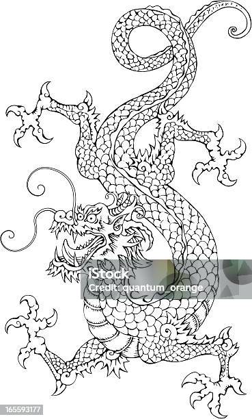 Chinese Dragon Stock Illustration - Download Image Now - Chinese Dragon, Dragon, Illustration