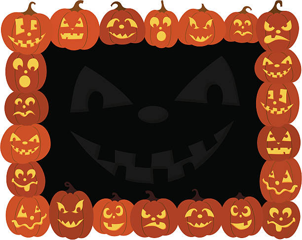 Jack O' Lantern Border vector art illustration