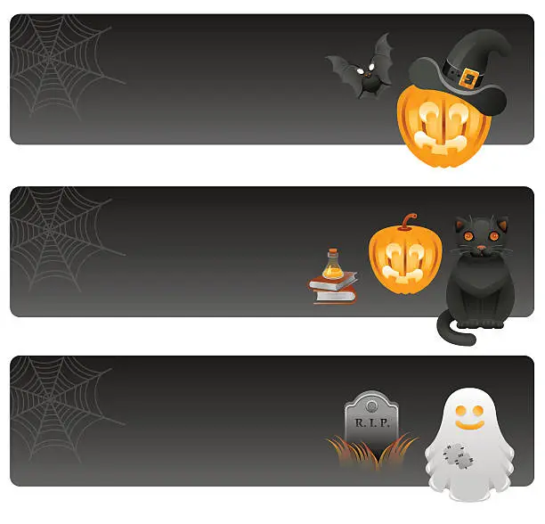 Vector illustration of Halloween banners