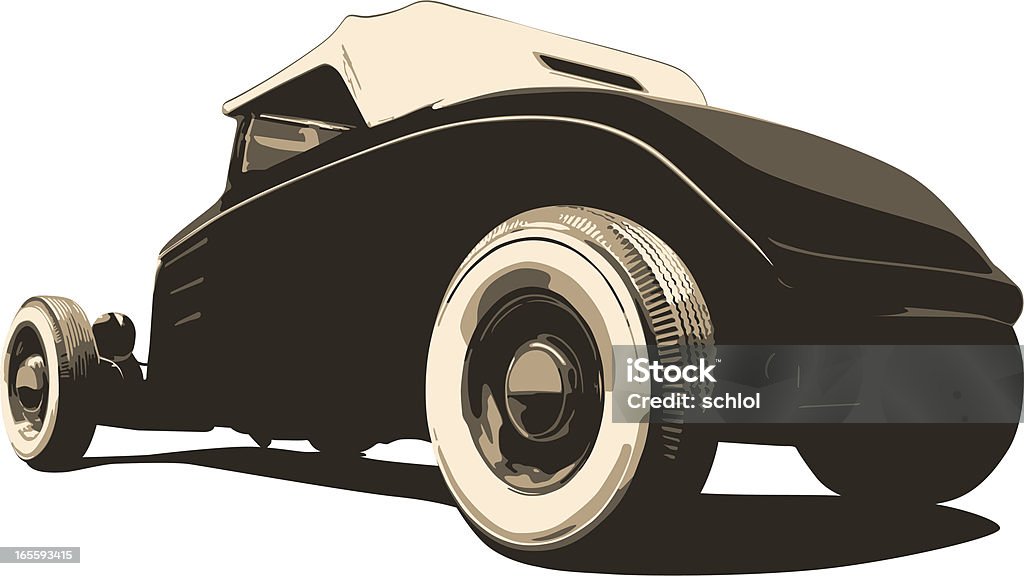 Sepia Hot Rod - Vector Hand traced Vector Image of a 1932 Ford in layers for easy editing if needed. Hot Rod Car stock vector