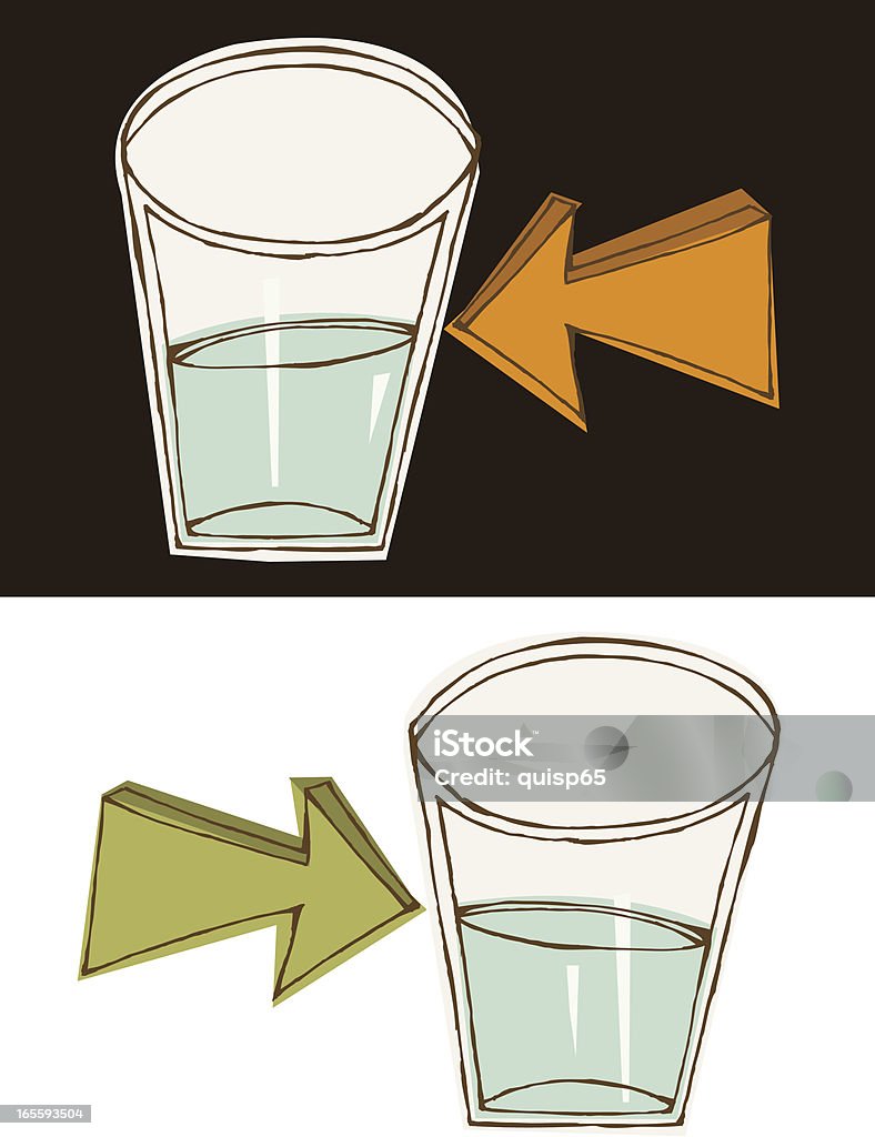 Medio vacío o - arte vectorial de Medio lleno libre de derechos