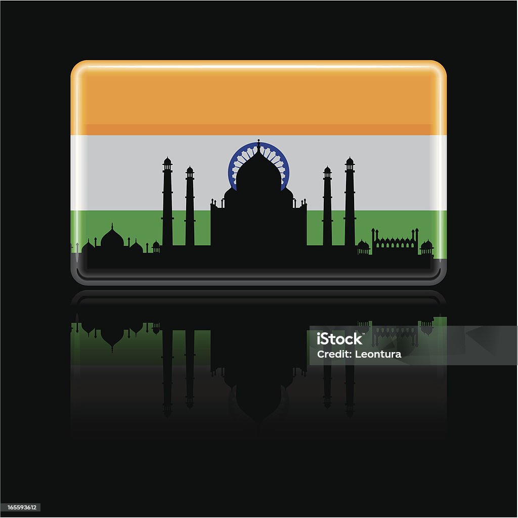 Bandeira da Índia sobre preto - Royalty-free Símbolo de ícone arte vetorial
