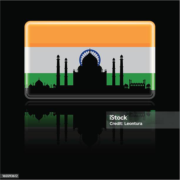 Bandeira Da Índia Sobre Preto - Arte vetorial de stock e mais imagens de Símbolo de ícone - Símbolo de ícone, Taj Mahal, Agra