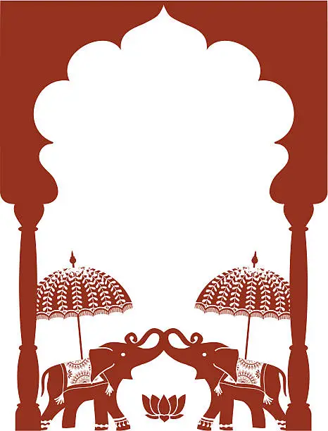 Vector illustration of Mehndi Elephants (Vector)