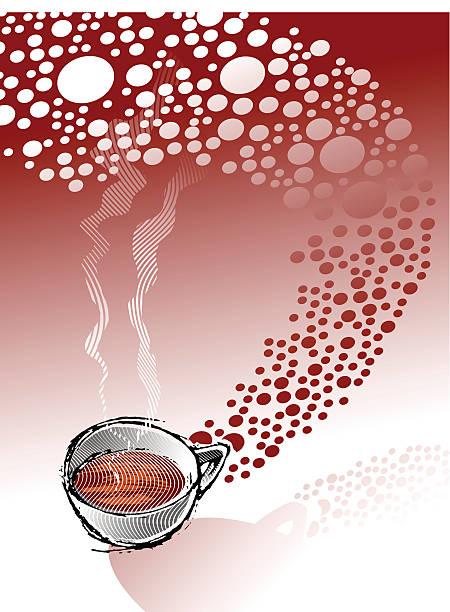 kawa - coffee cup steam black tea brown stock illustrations