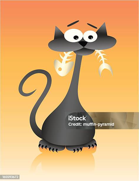 Cat With Fishbone Stock Illustration - Download Image Now - Animal, Animal Body Part, Animal Bone