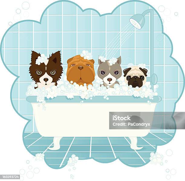 Pies Wash - Stockowe grafiki wektorowe i więcej obrazów Pies - Pies, Wanna, Prysznic
