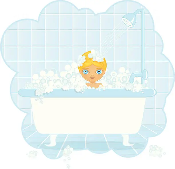Vector illustration of Baby Bath Bubble
