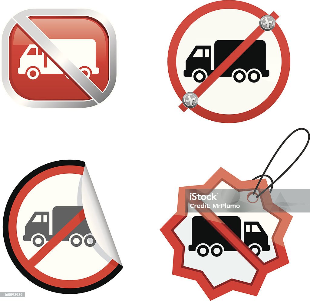Pas de camionnettes - clipart vectoriel de Badge libre de droits