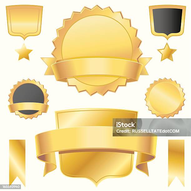 Golden Medals Stock Illustration - Download Image Now - Majestic, Seal - Stamp, Award