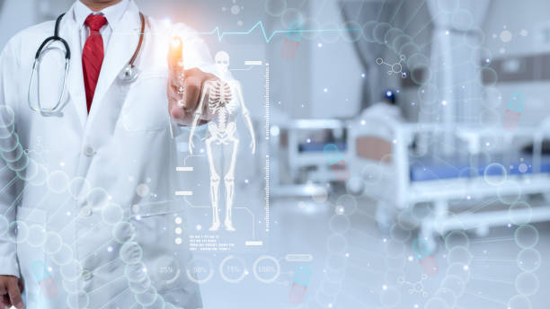 istock Doctor is using finger of touching screen for medical diagnostic analysis on modern virtual screen network connection. Medical technology concept. 1655939500