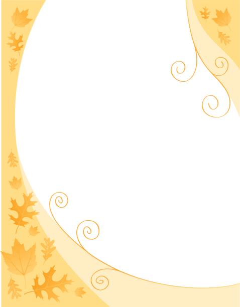 Border of autumn leaves vector art illustration