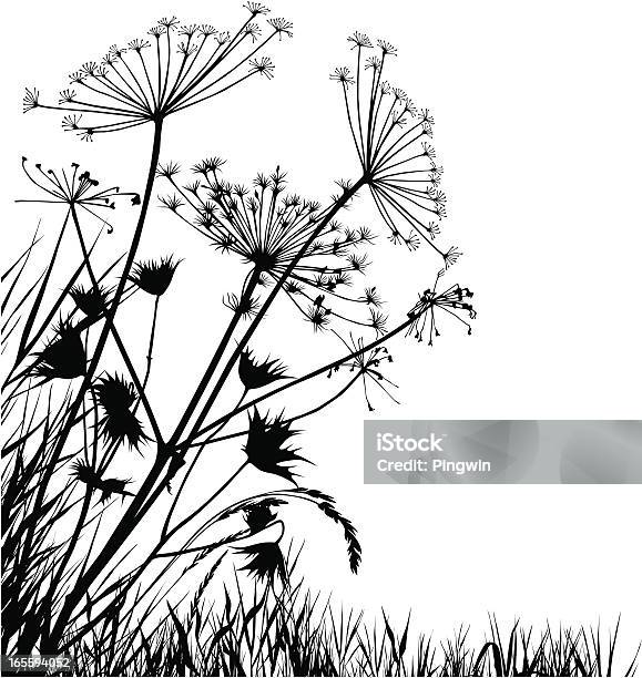 Gras Silhouetten Stock Vektor Art und mehr Bilder von Schwarzweiß-Bild - Schwarzweiß-Bild, Blatt - Pflanzenbestandteile, Blattmuster