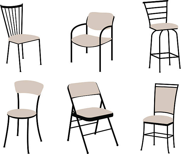 Set of Chairs vector art illustration