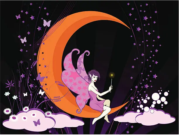 Vector illustration of Halloween Fairy