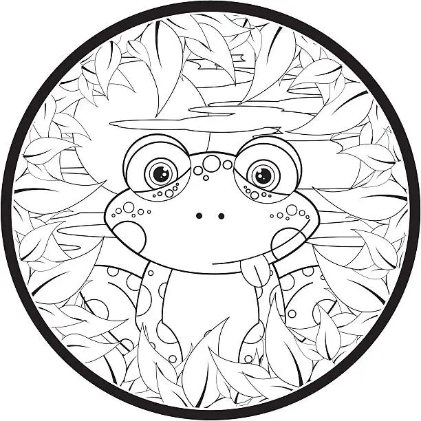 Vector illustration of Colour In Frog Graphic