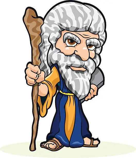 Vector illustration of Moses and the Tablets