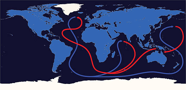 ilustraciones, imágenes clip art, dibujos animados e iconos de stock de thermohaline circulación - marea