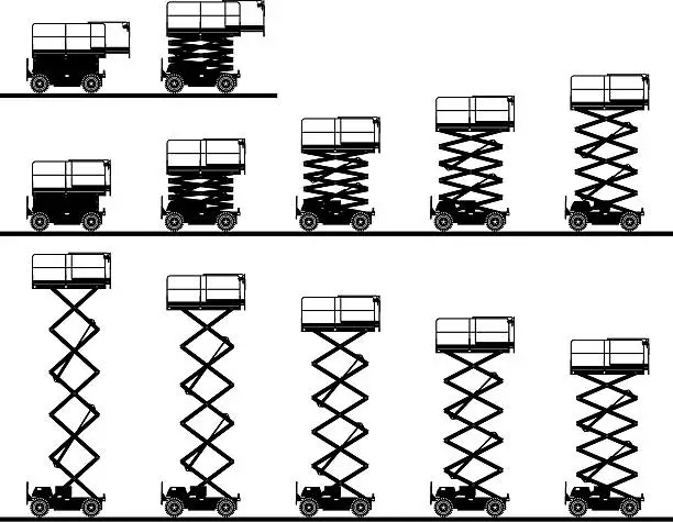 Vector illustration of scissor lift  silhouette