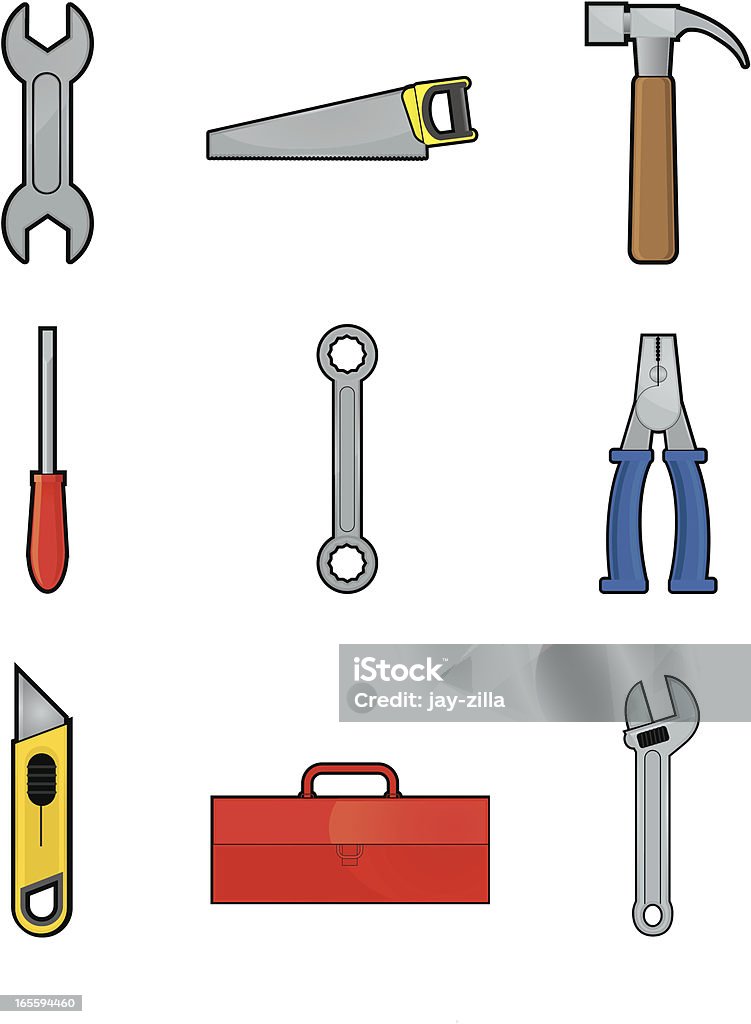 도구 아이콘 세트 - 로열티 프리 0명 벡터 아트
