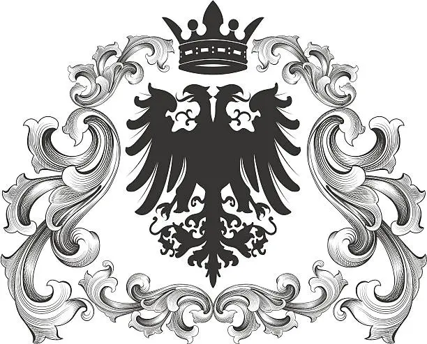 Vector illustration of Eagle and Crown