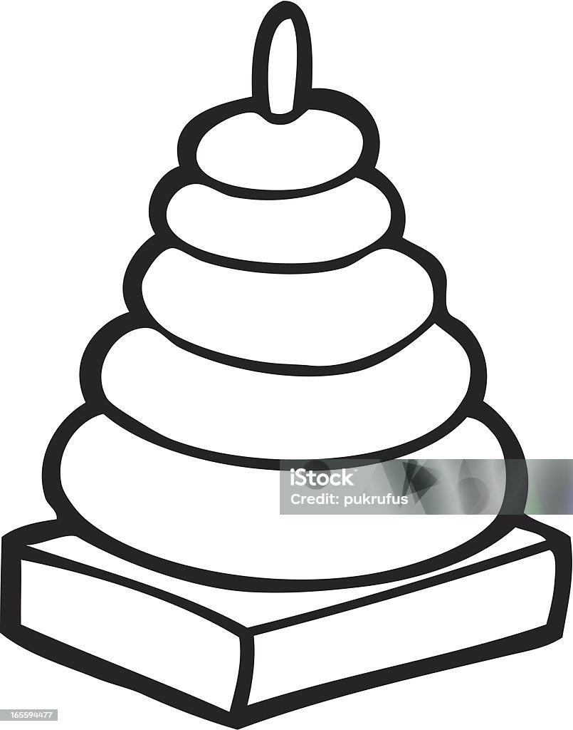 Stacking Rings Line Art Line drawing also available in full color Baby - Human Age stock vector