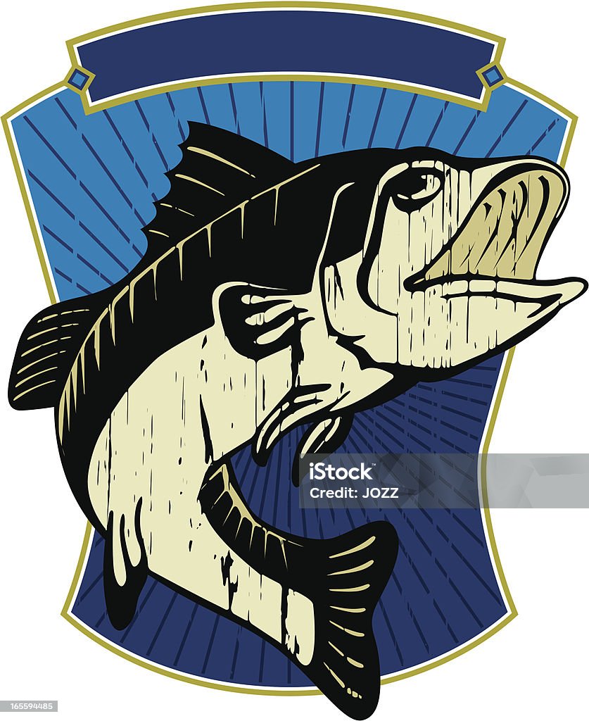 Emblema bass clásico - arte vectorial de Pescar libre de derechos