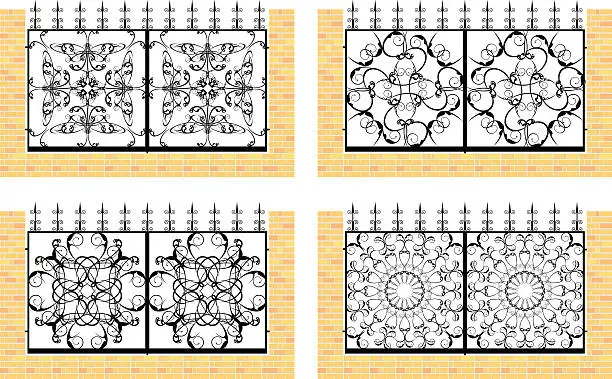 Vector illustration of metal grates