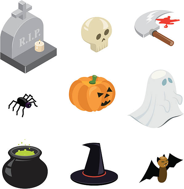 Halloween icons | ISO collection vector art illustration