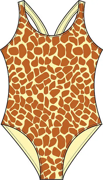 Vector illustration of Giraffe Print Swimsuit
