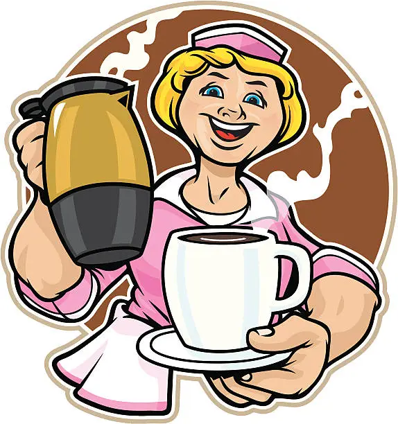 Vector illustration of Coffee lady