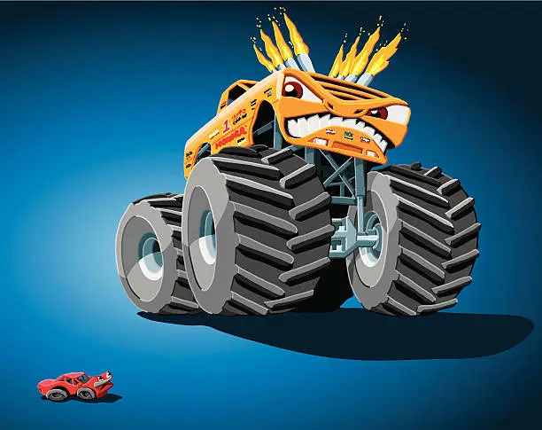 Vector illustration of Aggressive Monster Truck