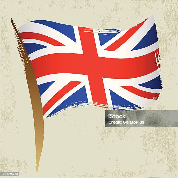 Uk National Flag Stock Illustration - Download Image Now - Backgrounds, British Flag, Brush Stroke