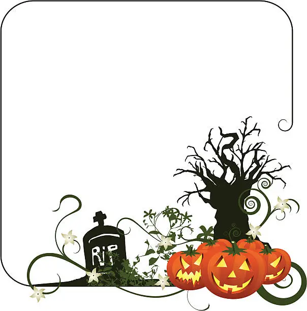 Vector illustration of halloween frame