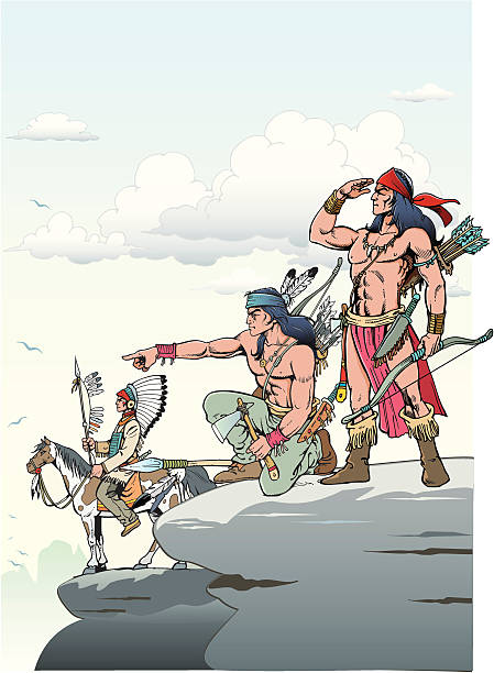 ilustrações, clipart, desenhos animados e ícones de os índios - north american tribal culture arrow bow and arrow bow