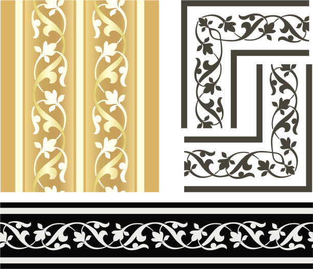 Renaissance Seamless pattern vector illustration of pattern in different versions. Visit Portfolio for More Seamless Background and Borders Series Lightbox renaissance stock illustrations
