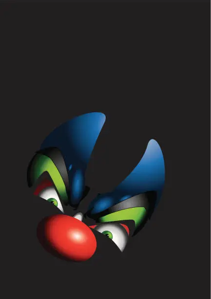 Vector illustration of Clown fear of the dark