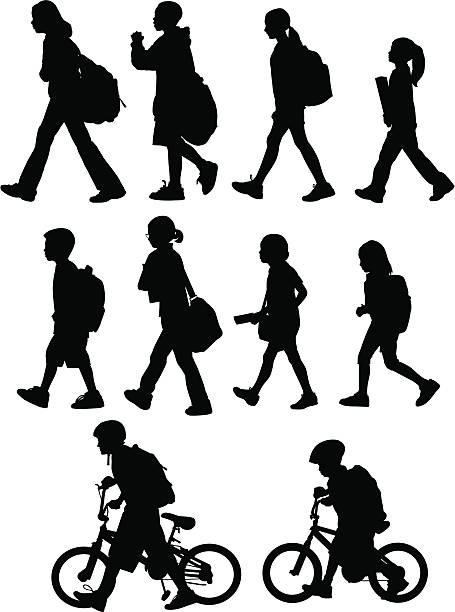 back to school) - student printed media walking clothing stock illustrations